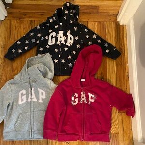 GAP Kids Star Hoodie Trio - Black, Gray & fuchsia